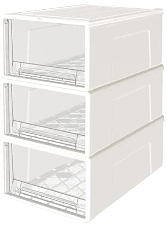 Cetomo 50L*3 Schubladenschrank, Schubladencontainer, 3 Schubladen mit 50L, durchsichtige Schubladen, Büro, Wohnzimmer, Klar