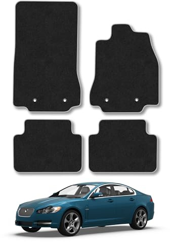 Jaguar XF (2008-2014) Carpet Car Mats | Grey Edge Trim Tailored Fit Floor Mats Full Coverage Protection Accessories Easy Clean Anti Slip Made in the UK