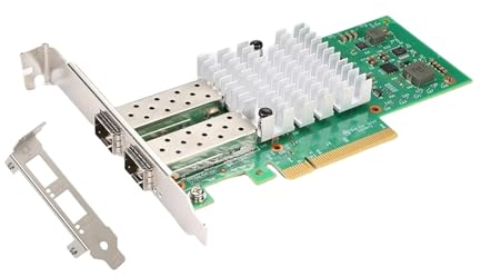 QSFPTEK 10G Carte RéSeau Ethernet, 2*SFP Port PCI-E Carte RéSeau Serveur avec Chipset Broadcom BCM57810S, Adaptateur Ethernet 10gbit/S, Carte RéSeau Wan Mei LAN pour en Windows Server/Linux/Vmware
