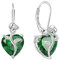 FJ Herz Ohrringe Damen Smaragd Mai Geburtsstein Ohrringe 925 Sterling Silber Hängend Ohrringe Rose Blume Schmuck Geschenke für Damen Frauen Mutter Freundin Mama