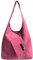 Modarno Borsa a tracolla da donna in pelle scamosciata pochette, borsa a tracolla, shopper, da donna, in vera pelle (Rosa Gomma)