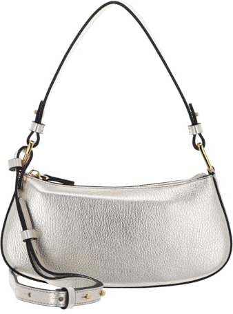 Coccinelle Leder Schultertasche Umhängetasche Merveille Mini Bag Pale Gold goldfarben