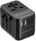 TraveJuice Universal Travel Adapter, 5-in-1 Worldwide Adapter with 2 USB-C & 2 USB-A Outlets, Supports US to UK, AU, European Plugs, Black