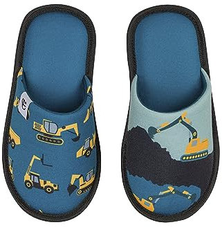 Dedoles Pantofole Donna Uomo & Bambini Ciabatte Memory Foam con tanti Design Unicorno Gatti Caffè Musica Regalo, Colore: Escavatore, 30-31 EU