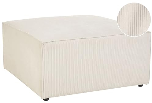 Moderne Ottomane Stoffbezug Cord beige 1-Sitzer Pouf für Modulsofa Lemvig