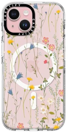 CASETiFY Clear Case for iPhone 15 [Not Yellowing / 6.6ft Drop Protection/Compatible with Magsafe] - Dreamy Floral Pattern - Clear
