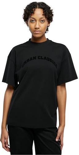 Urban Classics Damen T-Shirt Ladies Oversized Flock Tee Black XS