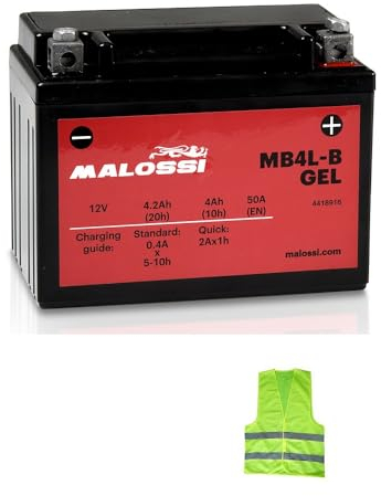 CLICK & GO KOMPATIBEL MIT Piaggio Vespa Primavera 2T 50 pro Jahr 2013 al 2017 Schlagzeug YB4L-B MALOSSI MB4L-B Gel Wird BEREIT UND GELADEN GELIEFERT. AKTIVE BATTERIEN 4,2 Ampere 12 Volt 120X70X92MM