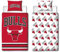 Character World NBA Offiziell lizenziertes Bettwäsche-Set für Einzelbett, Chicago Bulls Design, wendbar, 2-seitig, rote Basketball-Bettwäsche, inklusive passendem Kissenbezug, perfekt für Kinderzimmer