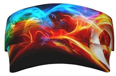 UFO at Night Sonnenschutzkappe für Erwachsene, ideal für Outdoor-Sportarten, Golf, Baseball-Sonnenkappe und Tennis-Sonnenkappe, Fire Dragon Roll Soccer, Einheitsgröße