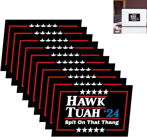 Hawk Tush Spit on That Thing Aufkleber, Hawk Tush Aufkleber, lustige Hawk Tuah Stoßstangen-Aufkleber, Hawk Tush Spit on That Thing 2024 Parodie, Laptop, Stoßstange, Fenster, Auto-Aufkleber (schwarz,