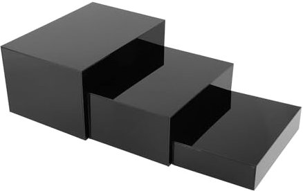 Folpus 3 Stück Buffet-Erhöhungen, Lebensmittel-Erhöhungen, dekorative Schmuck-Display-Erhöhungen, Tortenständer für die Hochzeitstheke, Schwarz