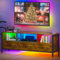 Gurexl RGB TV Stand with 24 Color Lights,55 to 70 Televisions with Wireless Charging Station, LED TV Console Table with Rhythmic Light Mode for Kids, Living Room(Rustic Brown)