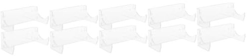 Amosfun 10pcs Acrylic Rolling Pin Holder Wall Mount Rolling Pin Hanger Hooks for Kitchen Wall-Mounted Racks to Display Your Tools