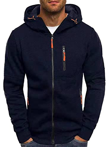 Qixiu Herren Winter Bluse Slim Casual Solid Soft Coat Langarm Kapuzen Sweatshirt Jacke Sweatjacke Kapuzenpullover Hoodie Decke