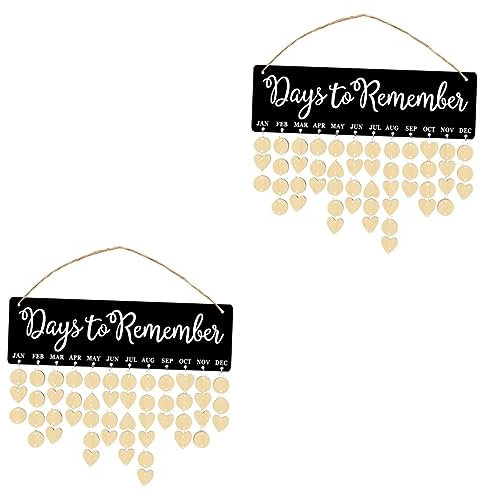Lurrose 2sätze Geburtstagserinnerung Kalender Wanddekoration Immerwährender Geburtstagskalender Mit Holzanhängern Für Kreative Familienfeiern Und Besondere Anlässe