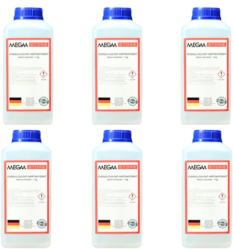 Megaa store Eisen(II)-sulfat Heptahydrat Eisen-2-Sulfat Eisendünger | 1kg bis 25kg | Rasendünger Antimech-Dünger Ein Dünger der ein gesundes Pflanzenwachstum unterstützt