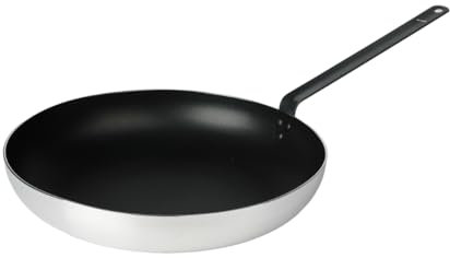 Silicon-Tech | Poêle à frire professionnelle diamètre 30 cm en aluminium antiadhésif|avec base en acier inoxydable pour plaque à induction| manche long