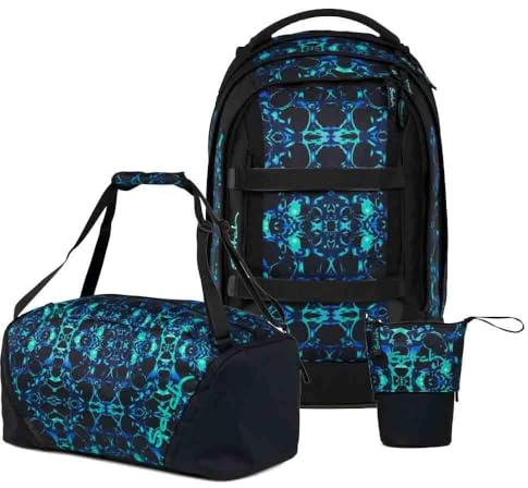 Satch Pack Pencil Slider Edition Schulrucksack Set 3tlg. inkl. Sporttasche (Caleido Blue)