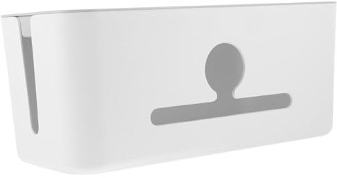 Veemoon Boîte De Rangement pour Alimentation Organiseur De Câbles Étui De Stockage pour Multiprises Chargeurs Fils Blanc