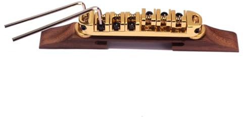 Mikinona Rose Woodbridge Stegsattel für gitarre Gitarrenteile Gitarrenbrücke aus Holz Stegsättel für Gitarren Gitarrenpart Gitarrensteg aus Palisander Brückensättel Gitarrenbrücken Golden
