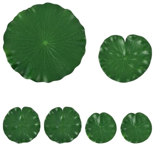 SOFPLATE 1 Box 6 Stück Schwimmende Seerosenblätter Aus Schaumstoff Künstliche Seerosenblätter Realistische Lotusblätter Wasserpflanzen Sommergartenteich Dekoration Für Fischtank Teich Pool Brunnen Aqu