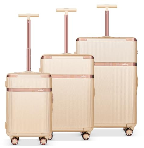 HOMELUX Kofferset 3 Teilig (M/L/XL) Hartschale,Teleskop Bügel, ABS | Reisekoffer mit 4 360° Rollen & Kombinationsschloss, Stabiler Gepäckset für Familienurlaub & Geschäftsreise, Kratzfestes