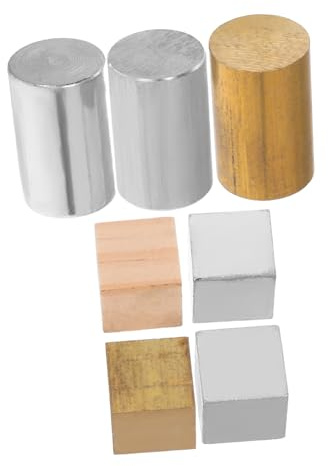 Ciieeo 7-teiliges Dichte-Würfel-Set, Kupfer, Eisen, Aluminium, Metall, Wissenschaftsaktivitätswürfel für Physik, Lernen, tragbares Lehrwerkzeug für Laborexperimente und Heimunterricht
