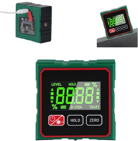USB Charging Digital Level Box - Magnetic Digital Angle Finder with Electronic Laser, Laser Measurement Tool, Suitable for Woodworking Construction