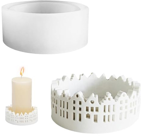 MEETTIKEY Silikonformen Gießformen für Häuser Kerzenhalter,Silikonformen Gießformen Ostern,Formen Für Gips Gießen,Weihnachtsdekorationen,Geschenkidee