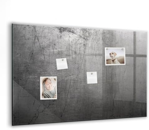 Magnetisches Glas-Whiteboard XL | Ultra starke Neodym-Magnete + Schreibzubehör | Perfekt für Besprechungen, Projekte, Lernräume & kreative Planung- 90x60 - Metallwand