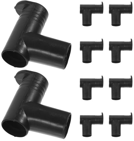 MAGICLULU 10stücke Kunststoffverbinder für Kleiderständer Stangenverbinder Winkelverbinder Schwarze Endstücke für Wäscheständerrohre Ersatzteile für Kleiderständer