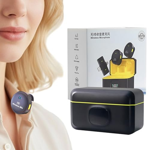 Wireless Microphones Magnetic | Lapel Microphone System Intelligent Noise Cancelling for Live Streaming Interviews Presentations Conferences Weddings Sports