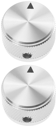 Baluue Aluminiumlegierung Lautstärkereglerknöpfe 2 Stück Audio Drehknopf Ersatz für E gitarre und Verstärker 25x15,5x6mm Silber Robust für Gitarren Verstärkerzubehör