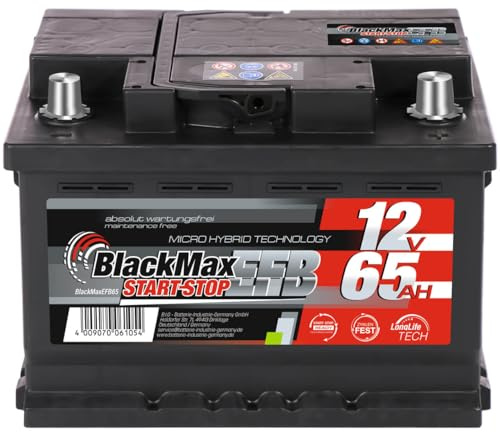 BlackMax EFB Start-Stop 100Ah 12V 1000A/EN Autobatterie (L5) – Ersatz für 90Ah, 92Ah, 95Ah – Maße (LxBxH) 353x175x190 mm