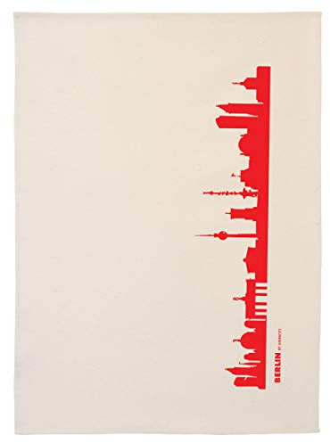 44spaces Berlin Skyline Küchentücher Stadt Design rot, 50x70 cm Reine Baumwolle (Bio), Geschirrtücher für Berliner & Berlin Fans, Geschenkidee Geburtstag Grill-Saison Garten-Fest Mitbringsel