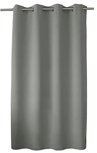 ED ENJOY HOME Rideau Obscurcissant avec Œillets argentés, Gris, 140x180cm, 100% Polyester, Tissu Certifié Oeko-TEX, Collection Réglisse
