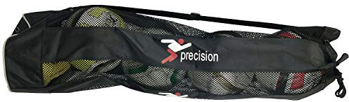 Precision Tubular Ball Bag, Durable Nylon Mesh for Football Match & Training Balls Reinforced PU Panels Sac with houlder Strap, Black