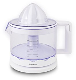 SUNTEC spremiagrumi ZIP-8427 comfort – elettrico con colino e contenitore per succo estraibile – estrattore elettrico per arance + limoni + lime – centrifuga elettrica senza BPA con max. 100 watt