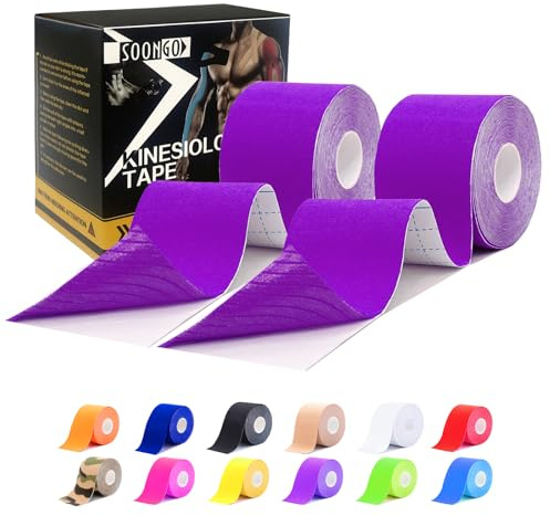 SOONGO Kinesiologie Tape Physio Muskeln Wasserfest Sport Tape Elastische Bandage Gute Hypoallergen