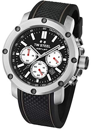 TW Steel Unisex Erwachsene Chronograph Quarz Uhr mit Silikon Armband TS10