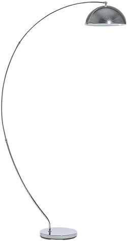 Beliani Lampada da Terra Metallo Argentato 188 cm Arco Base cromata Moderna