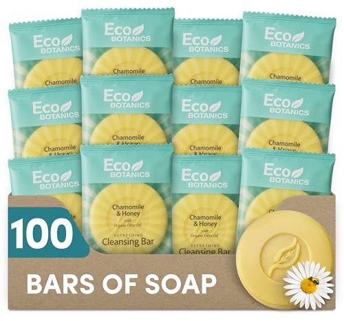 Eco Botanics 100-Count 0.5oz Cleansing Bar Soap, Travel Size Hotel Soap
