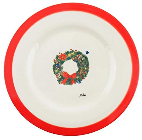 440s Mila Keramik-Teller Weihnachtskranz ca 26 cm D | MI-97219 | 4045303972193