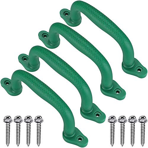 Dolibest 4er Klettergriffe, 18cm Klettergerüst Haltegriffe Kinder rutschfeste Solide Handgriffe für Spielplatz/Schaukel/Spielset/Spielturm/Spielhaus/Outdoor Monkey Bars/Hochbett/Baumhaus, Grün