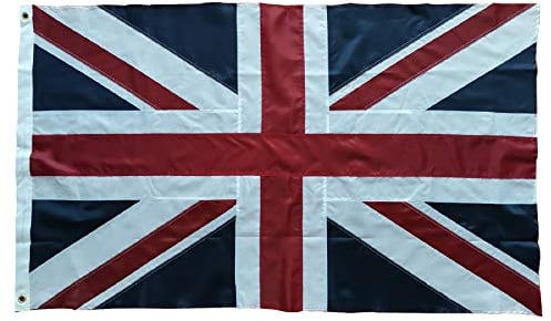 Bandera de la bandera de Reino Unido British Union Jack Flag (90 x 150 cm), rayas 210D, poliéster resistente, para interior y exterior