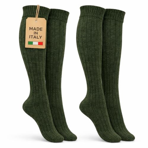 MOUNTREX Kniestrümpfe – 2 Paar Alpaka Socken, Wollsocken Damen & Herren
