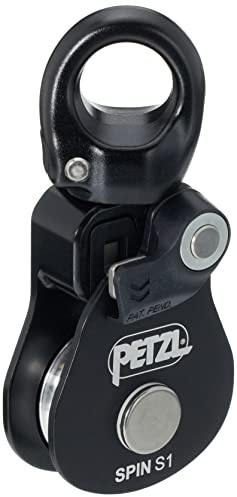 Petzl, Spin S1, Hocheffiziente Riemenscheibe Mit Drehscheibe, Schwarz, U, Unisex-Adult