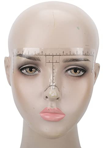 Einweg-Augenbrauenlineal-Schablonen 100 Stück Augenbrauenlineal Einweg-Augenbrauenlineal-Aufkleber für Microblading mit Standardskala für Alle Gesichtsformen