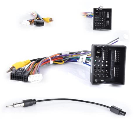podofo Adaptateur de Harnais d’autoradio 52 PIN, Compatible avec VW Skoda Golf Touran Passat B6 Jetta Polo Tiguan Connecteur d’Alimentation/Haut-Parleur pour l’Installation d’Un Autoradio de Rechange